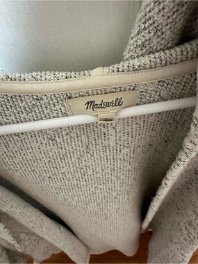 Madewell Oatmeal Open-Front Knit Cardigan